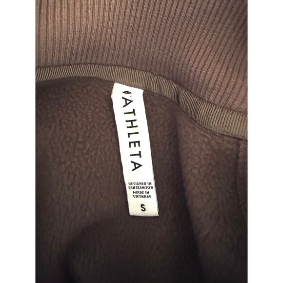 Athleta women's size Small Coffee House Cozy Karma Side Zip Funnel Neck Top - Picture 2 of 8